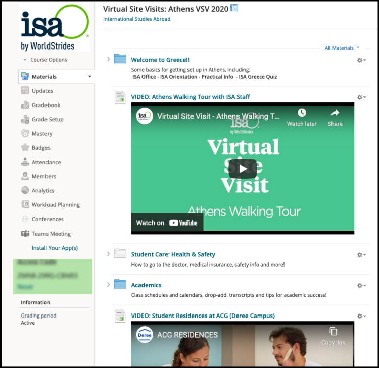 Virtual Site Visit - Schoology Course Preview